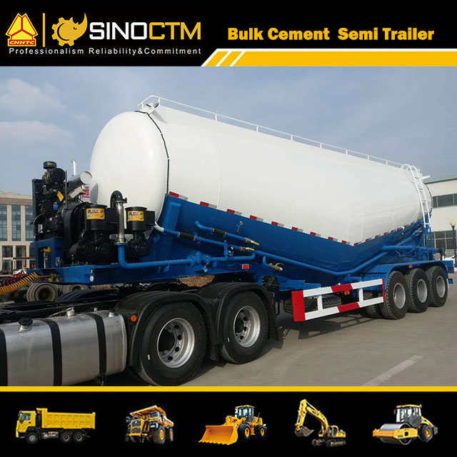 Three Axles 60m³ 60cbm Bulk Cement Transport Tanker Semi Trailer