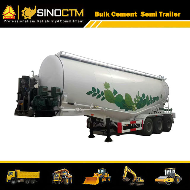 Three Axles 60m³ 60cbm Bulk Cement Transport Tanker Semi Trailer