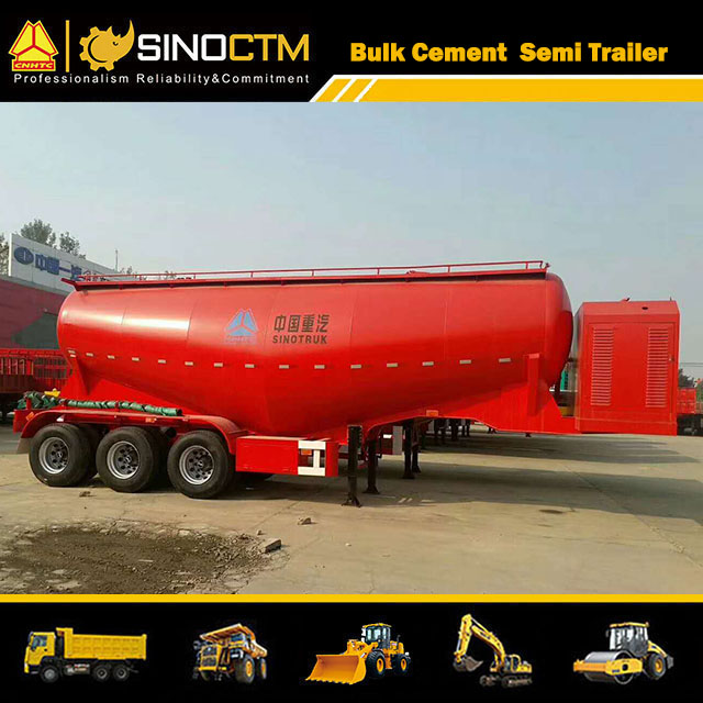 35cbm Bulk Cement Transport Tanker Semi Trailer with Hf Diesel Engine Air Compressor