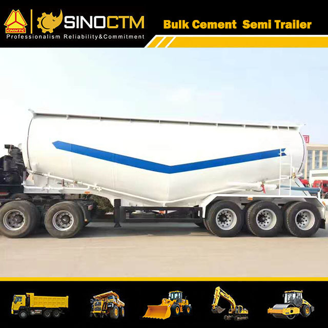 35cbm Bulk Cement Transport Tanker Semi Trailer with Hf Diesel Engine Air Compressor