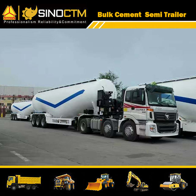 35cbm Bulk Cement Transport Tanker Semi Trailer with Hf Diesel Engine Air Compressor