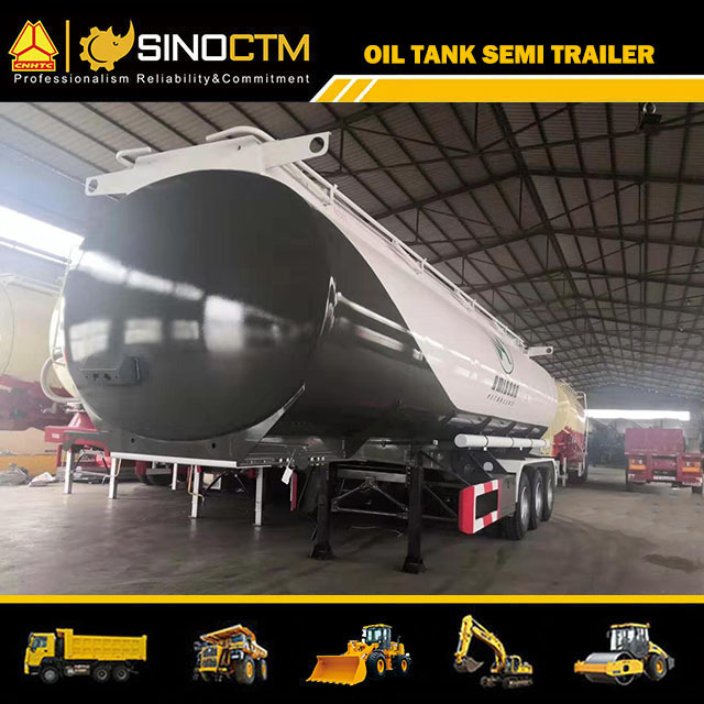 Oil Tanker Truck Trailer 3 Axle 45000 L 50m3 50cbm Carbon Steel Fuel Tanker Semi Trailer