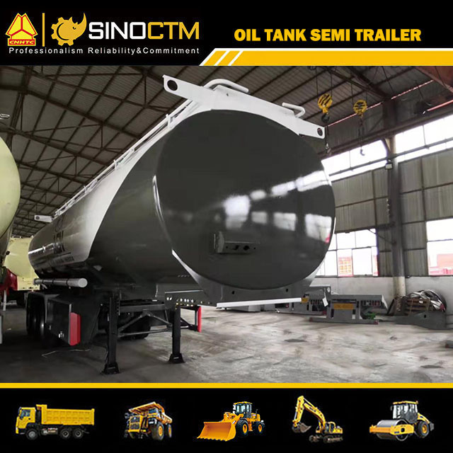 Oil Tanker Truck Trailer 3 Axle 45000 L 50m3 50cbm Carbon Steel Fuel Tanker Semi Trailer