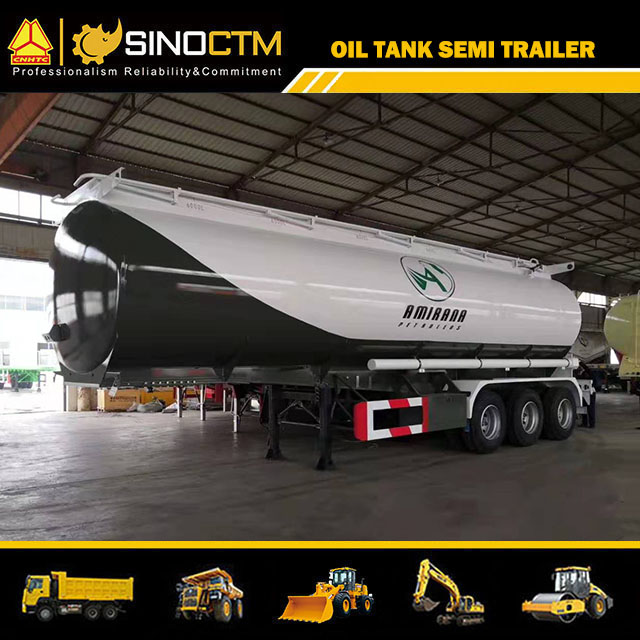 Oil Tanker Truck Trailer 3 Axle 45000 L 50m3 50cbm Carbon Steel Fuel Tanker Semi Trailer