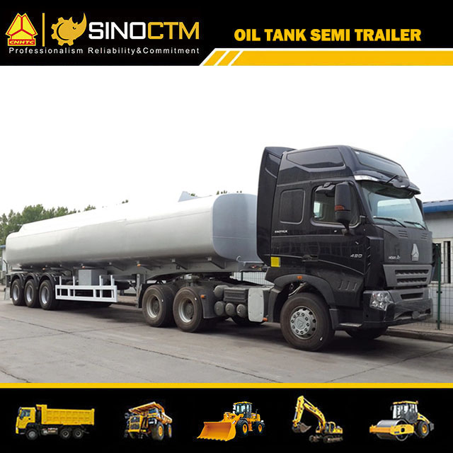 Oil Tanker Truck Trailer 3 Axle 45000 L 50m3 50cbm Carbon Steel Fuel Tanker Semi Trailer