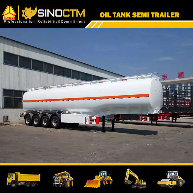 Steel Stainless Steel 45m3 Oil Tank Trailer / 45cbm Fuel Tanker Semi Truck Trailer