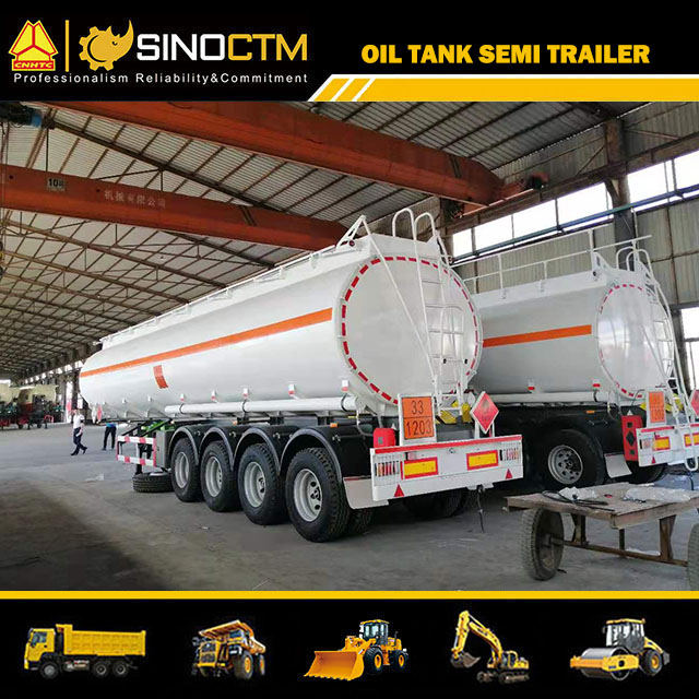 Steel Stainless Steel 45m3 Oil Tank Trailer / 45cbm Fuel Tanker Semi Truck Trailer