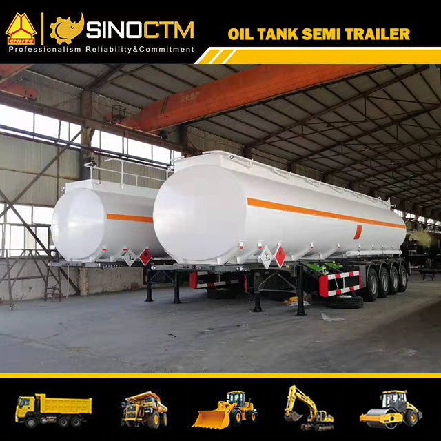 Steel Stainless Steel 45m3 Oil Tank Trailer / 45cbm Fuel Tanker Semi Truck Trailer