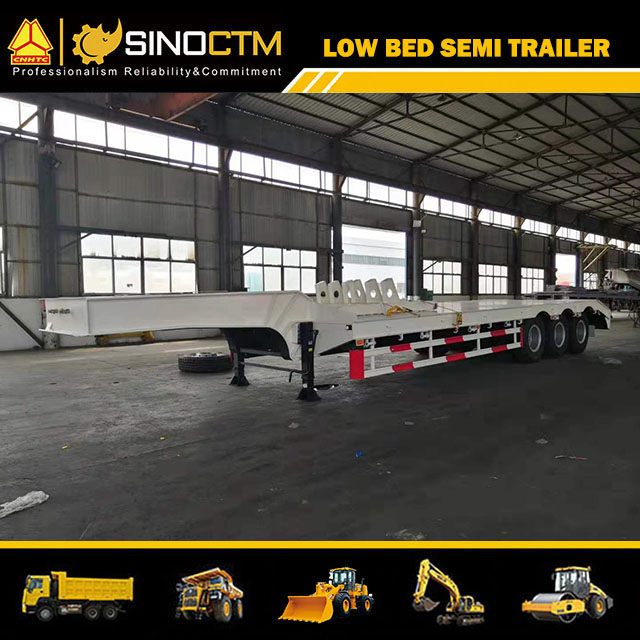 Three Axle 80 Ton Heavy Duty Gooseneck Low Loader/Lowbed/ Lowboy Low Bed Trailer
