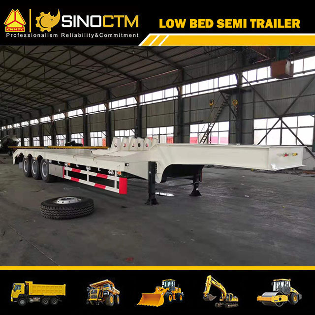 Three Axle 80 Ton Heavy Duty Gooseneck Low Loader/Lowbed/ Lowboy Low Bed Trailer