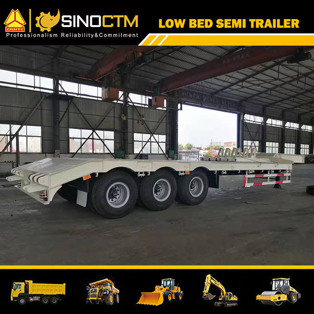 Three Axle 80 Ton Heavy Duty Gooseneck Low Loader/Lowbed/ Lowboy Low Bed Trailer