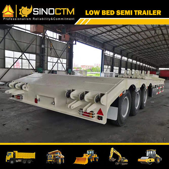 Three Axle 80 Ton Heavy Duty Gooseneck Low Loader/Lowbed/ Lowboy Low Bed Trailer