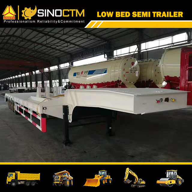 Low Bed Trailer Truck Semi Trailers for Excavator Transport