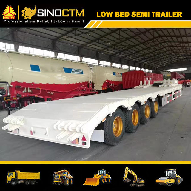 Low Bed Trailer Truck Semi Trailers for Excavator Transport