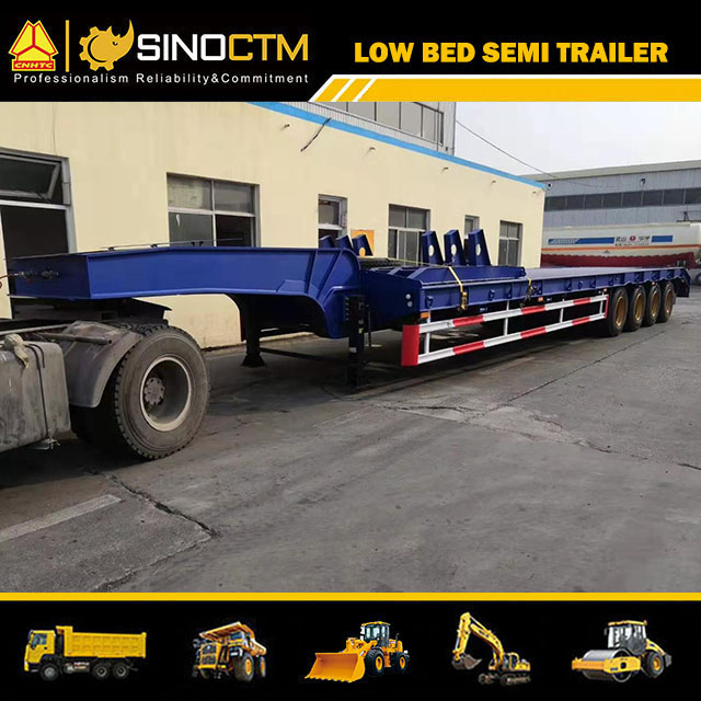 Low Bed Trailer Truck Semi Trailers for Excavator Transport