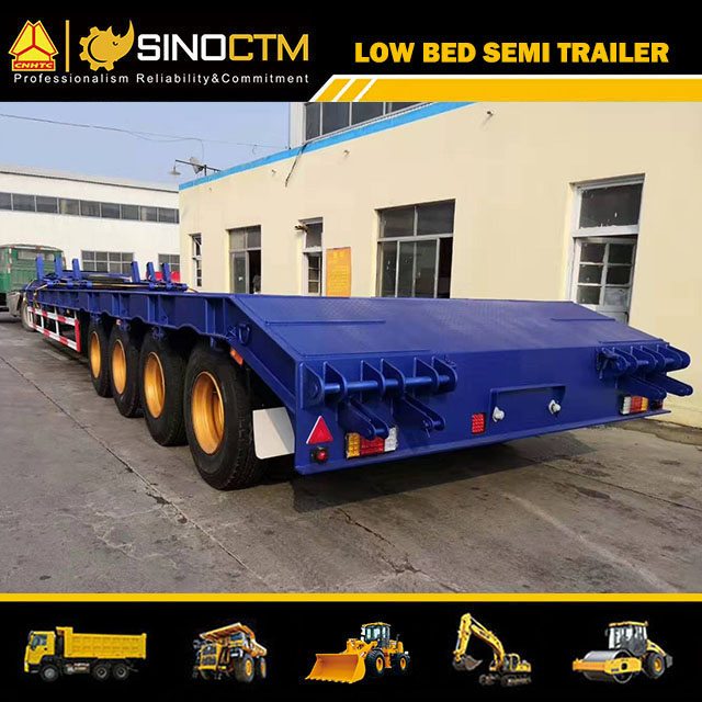 Low Bed Trailer Truck Semi Trailers for Excavator Transport