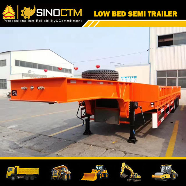 Four Axle 50-80t Low Bed Trailer Low Boy Lowbed Semi Trailer