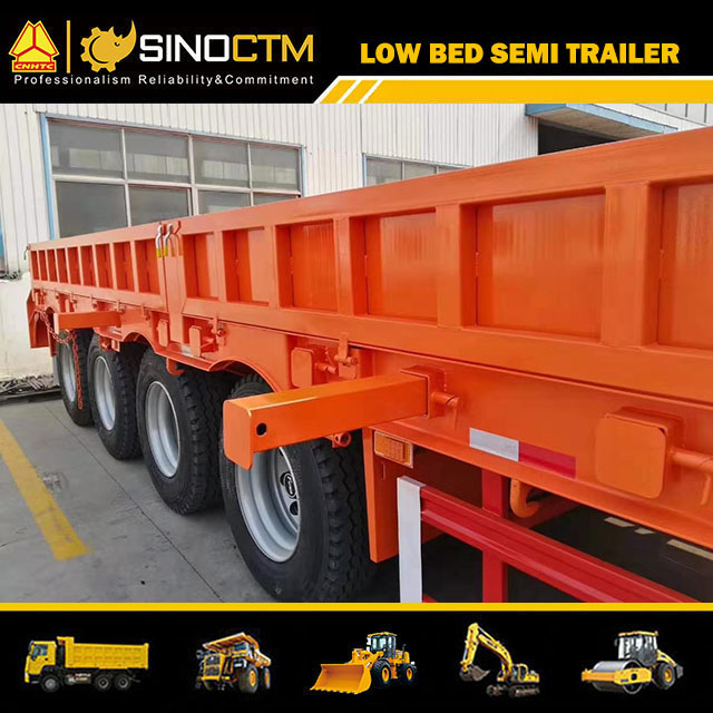 Four Axle 50-80t Low Bed Trailer Low Boy Lowbed Semi Trailer
