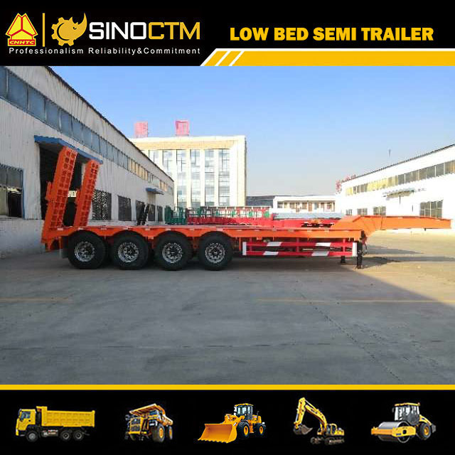 Four Axle 50-80t Low Bed Trailer Low Boy Lowbed Semi Trailer