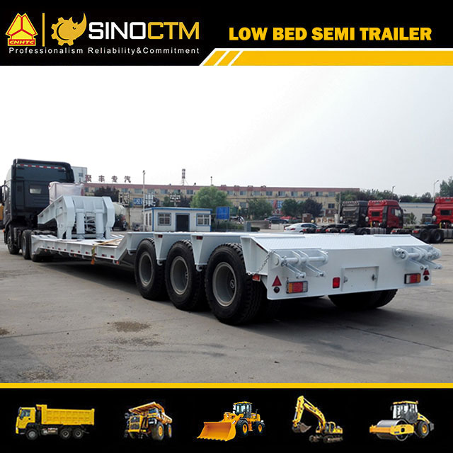 120tons 4 Lines 8 Axles Low Bed Semi Trailer