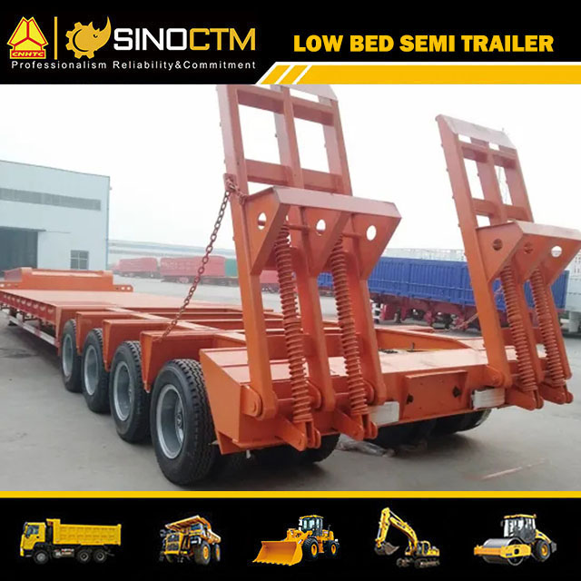 120tons 4 Lines 8 Axles Low Bed Semi Trailer
