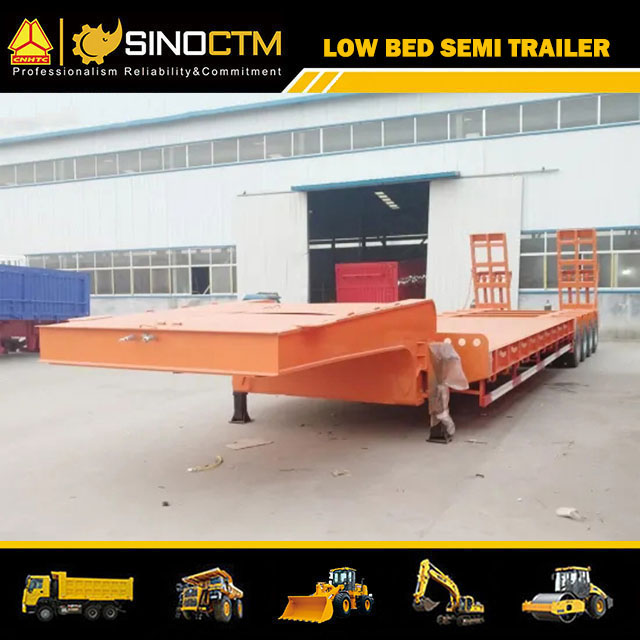 120tons 4 Lines 8 Axles Low Bed Semi Trailer