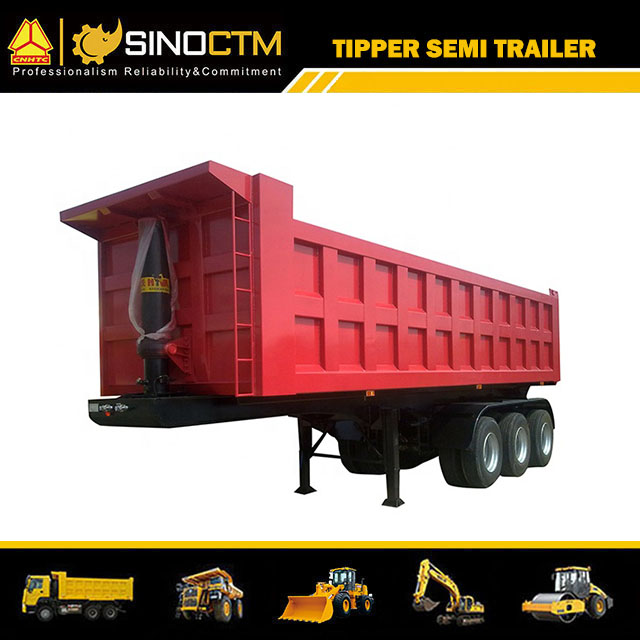 Three Axle Hydraulic Cylinder Dump Trailer, Rear Dumper Truck Trailer