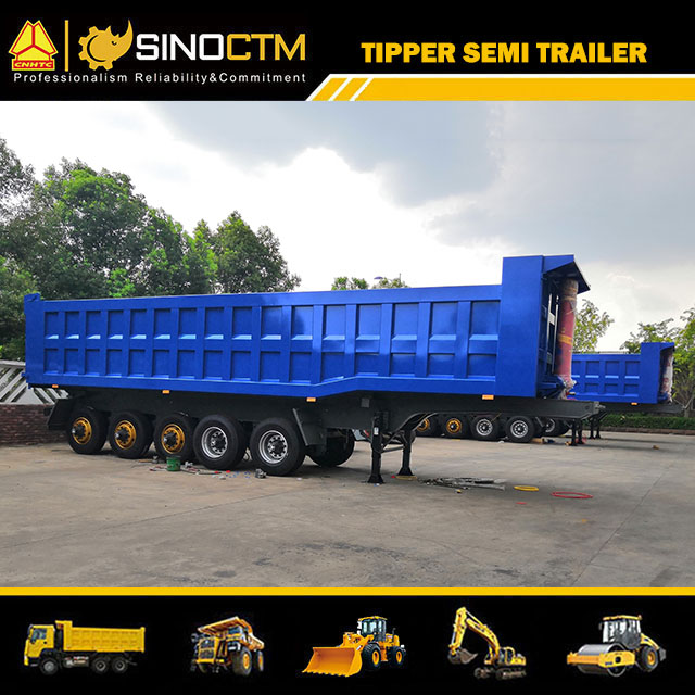 Heavy Duty 25 Tons ~100 Tons Dump Trailer Tipper Trailer Tipping Truck Semi Trailer with 2 Axles ~ 6 Axles