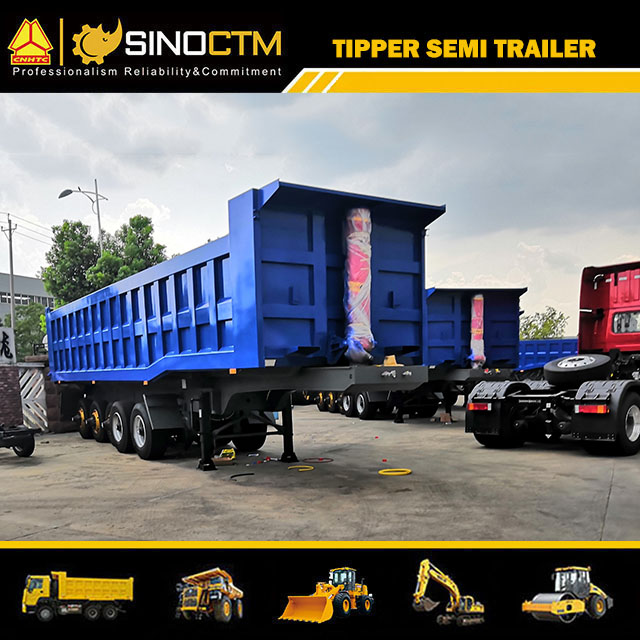 Heavy Duty 25 Tons ~100 Tons Dump Trailer Tipper Trailer Tipping Truck Semi Trailer with 2 Axles ~ 6 Axles