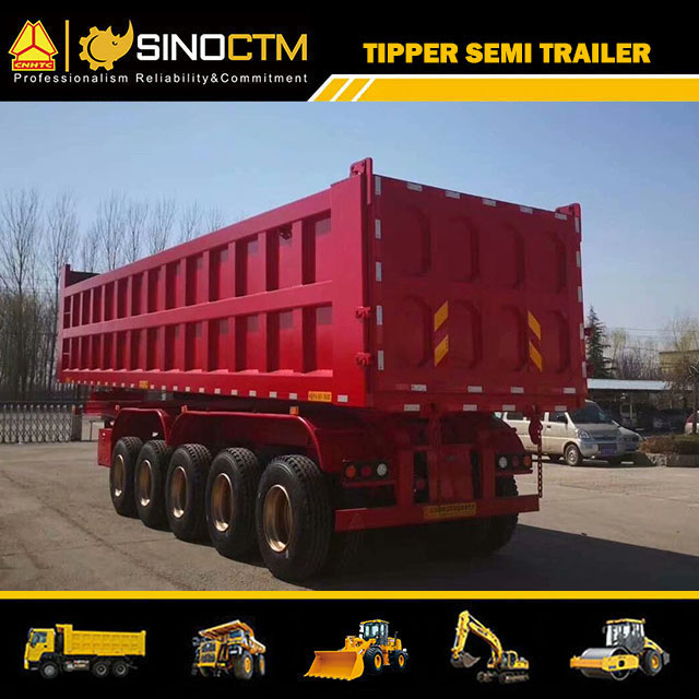 Heavy Duty 25 Tons ~100 Tons Dump Trailer Tipper Trailer Tipping Truck Semi Trailer with 2 Axles ~ 6 Axles