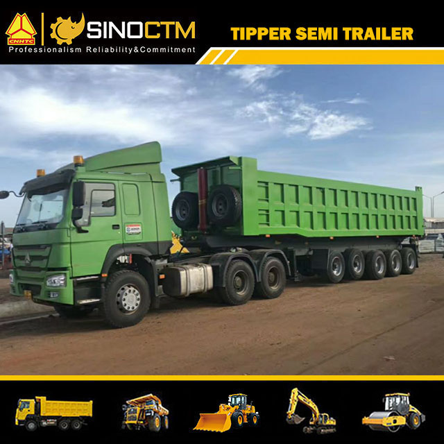 Heavy Duty 25 Tons ~100 Tons Dump Trailer Tipper Trailer Tipping Truck Semi Trailer with 2 Axles ~ 6 Axles