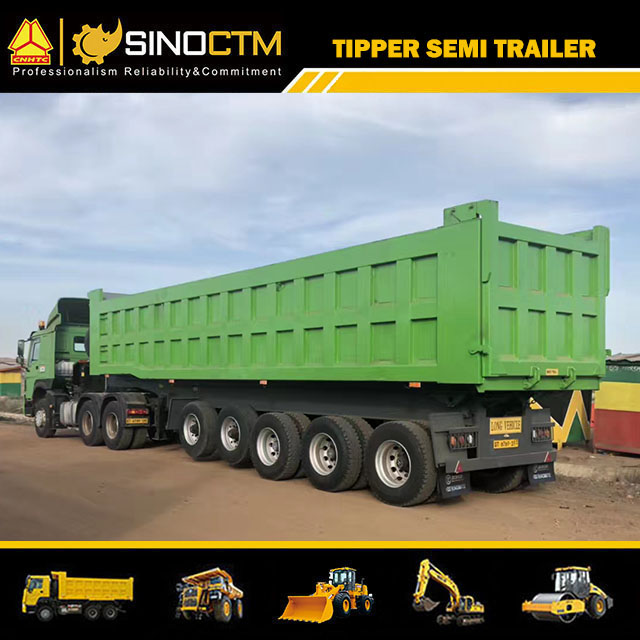 Heavy Duty 25 Tons ~100 Tons Dump Trailer Tipper Trailer Tipping Truck Semi Trailer with 2 Axles ~ 6 Axles