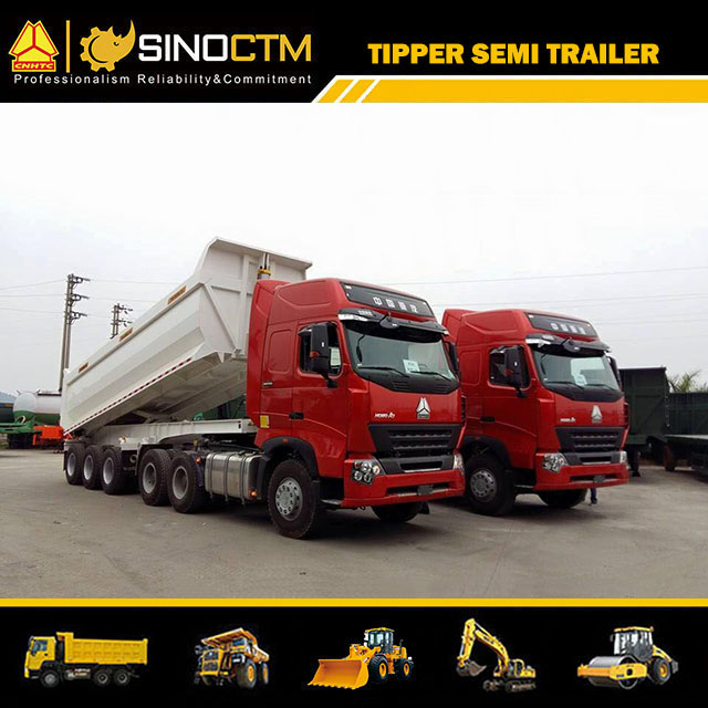 3 axle heavy duty tipper trailer 60 tons dump semi trailer for sale