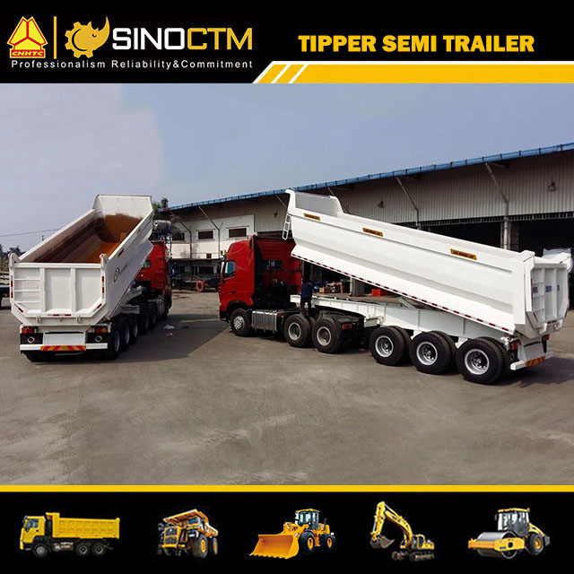 3 axle heavy duty tipper trailer 60 tons dump semi trailer for sale