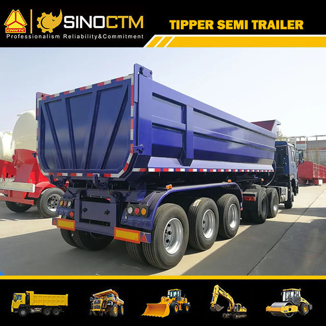 3 axle heavy duty tipper trailer 60 tons dump semi trailer for sale