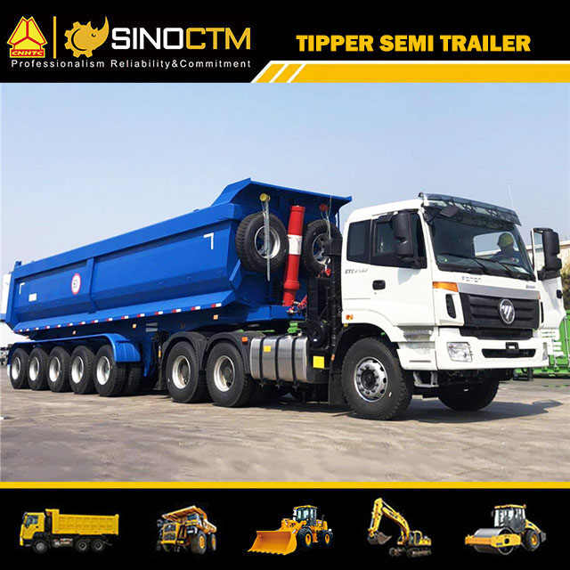 Five Axle Hydraulic Cylinder Dump Trailer, Rear Dumper Truck Trailer