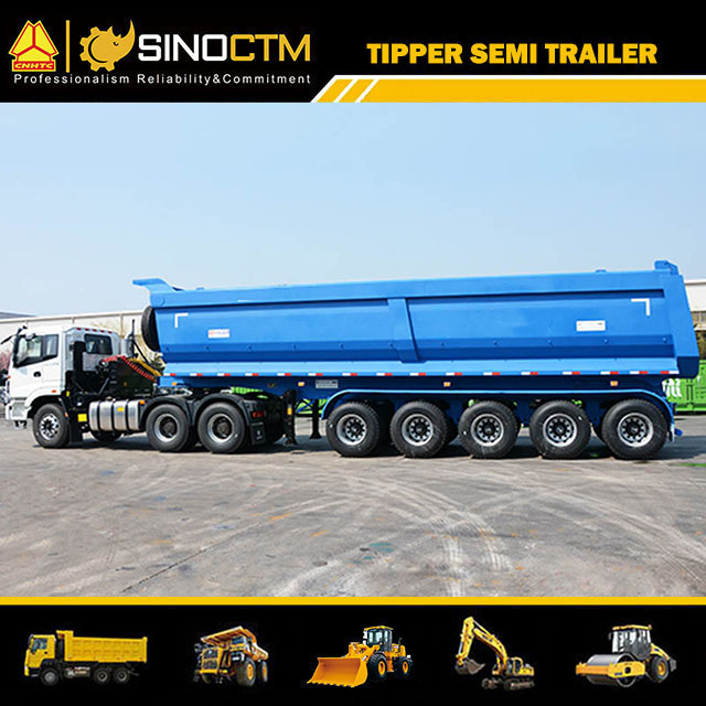 Five Axle Hydraulic Cylinder Dump Trailer, Rear Dumper Truck Trailer