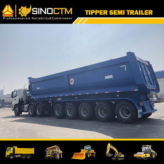Five Axle Hydraulic Cylinder Dump Trailer, Rear Dumper Truck Trailer
