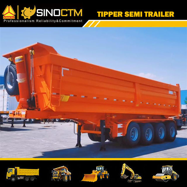 Five Axle Hydraulic Cylinder Dump Trailer, Rear Dumper Truck Trailer