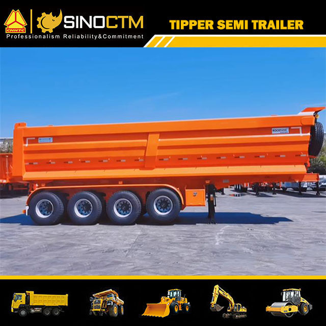 Five Axle Hydraulic Cylinder Dump Trailer, Rear Dumper Truck Trailer