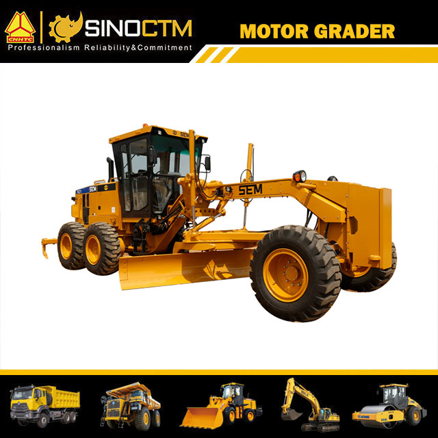 220HP Motor Grader SEM921 with Front Blade Shank Ripper
