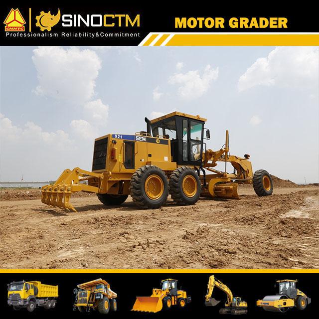 220HP Motor Grader SEM921 with Front Blade Shank Ripper