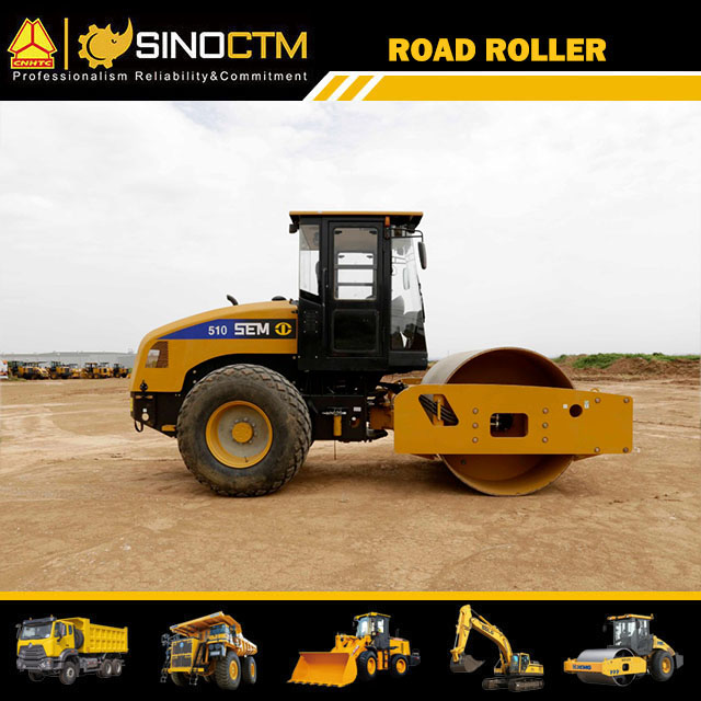 1、Catpiller Sem 10 Tons Vibratory Road Roller Sem510 with Single Drum