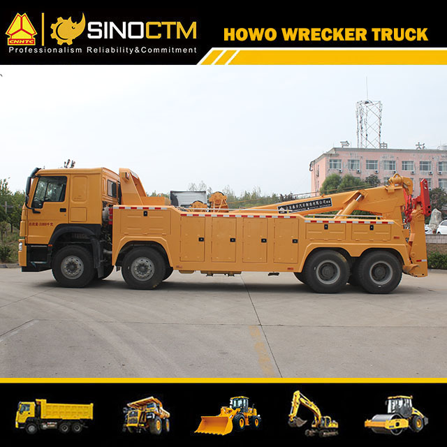 Sinotruk HOWO 8X4 Heavy Duty 360 Degree Rotation Wrecker Truck Wrecker Equipment Recovery Rescue and Towing Truck