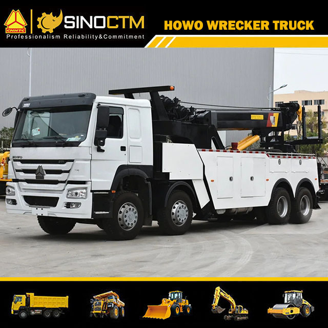 Sinotruk HOWO Heavy Duty 30ton Full Rotation Wrecker Towing Crane Breakdown Bus Vehicle Lifting Road Recover Truck