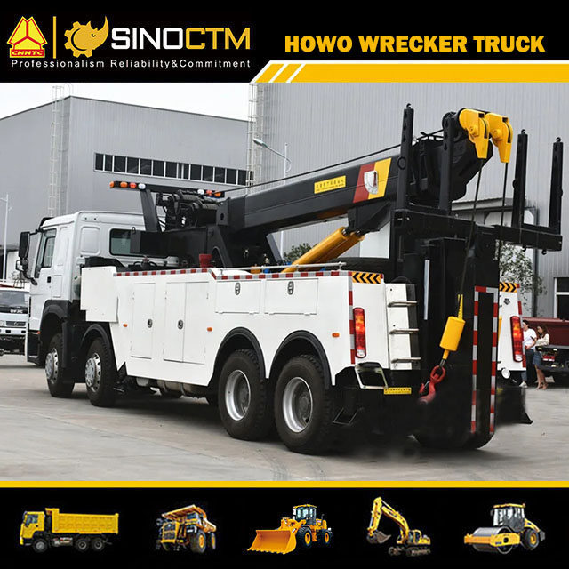 Sinotruk HOWO Heavy Duty 30ton Full Rotation Wrecker Towing Crane Breakdown Bus Vehicle Lifting Road Recover Truck