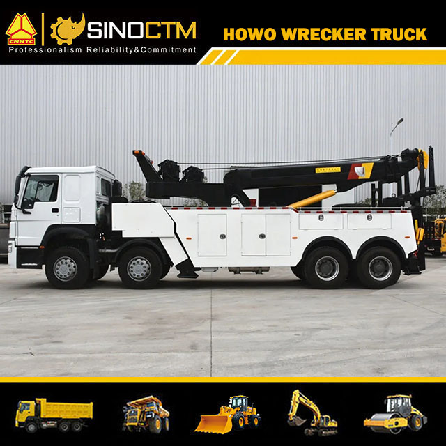 Sinotruk HOWO Heavy Duty 30ton Full Rotation Wrecker Towing Crane Breakdown Bus Vehicle Lifting Road Recover Truck