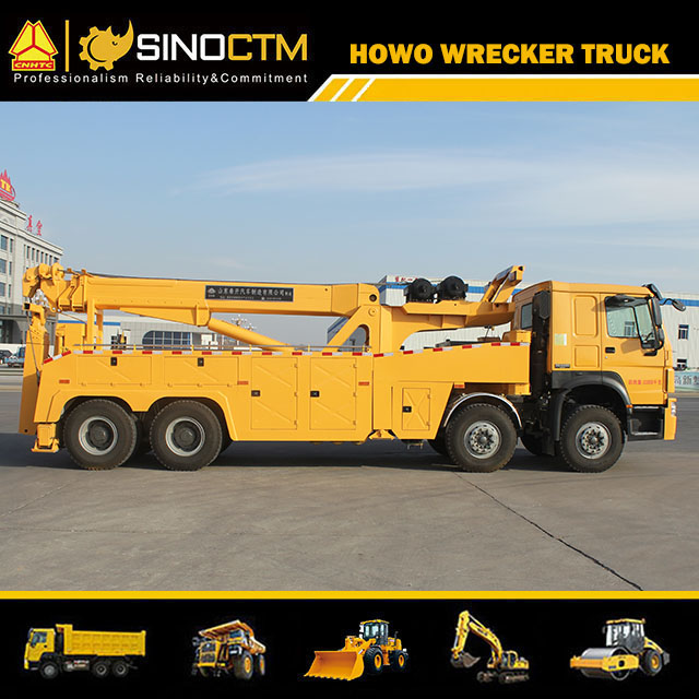Sinotruk HOWO Heavy Duty 30ton Full Rotation Wrecker Towing Crane Breakdown Bus Vehicle Lifting Road Recover Truck