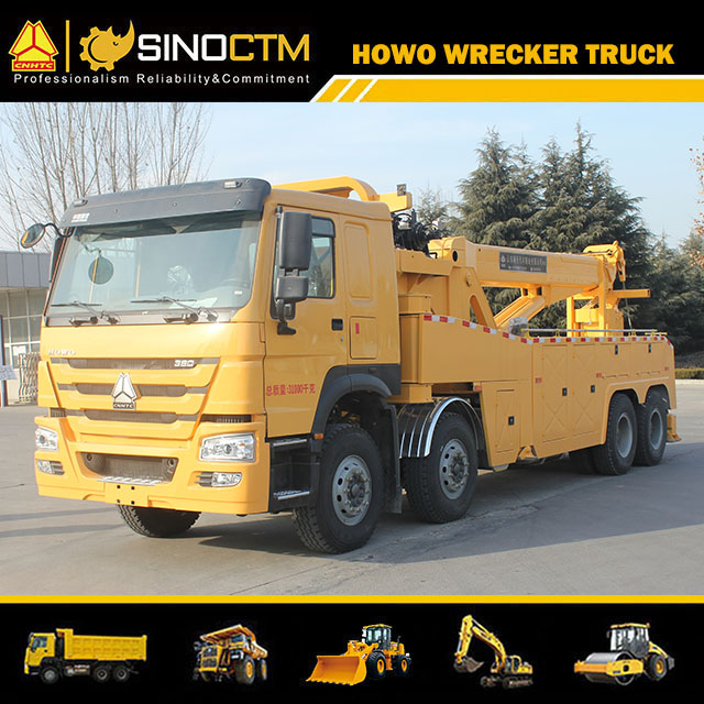 Sinotruk HOWO Heavy Duty 30ton Full Rotation Wrecker Towing Crane Breakdown Bus Vehicle Lifting Road Recover Truck