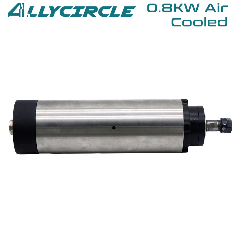 0.8KW AC220V Eje de refrigeración por aire Tipo redondo Diámetro 65 mm 400 HZ 6A 24000 RPM